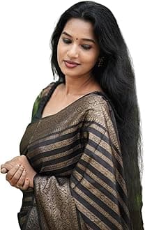 Women's Pure Kanjivaram Soft Silk Saree for Wedding With Blouse Piece (Leriya Paithani)