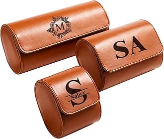 Personalized Watch Case for Men and Women, Customized PU Leather Travel Watch Case Roll Organizer For Dad, Engraved Name, Handcrafted Gift for Grandpa, Boy Friend, Watch Collector, Father's Day Gifts