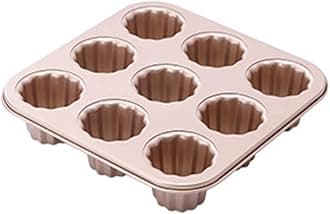 iToids 9 Cups Canele Mold Cake Pan, Canele Pan Non-Stick Baking Pan for Oven Carbon Steel Caneles molds Bakeware Tools Canele French Pastry Molds Muffin Muffin Cupcake Pan (9-Cavity)