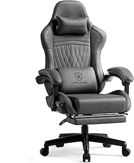 GTPLAYER ACE-PRO Gaming Chair, Desk Chair, Office Chair, Chocolate Design, Built-in Speaker, Ottoman Included, Gaming Chair, 135° Reclining, Computer Chair, High Back, Headrest, Lumbar Support, Interlocking Armrest, PU Leather, ACE-PRO (Gray)