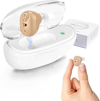 Hearing Amplifier Aid, Rechargeable Hearing Aid for Seniors & Adults with Volume Control, Noise Cancelling Hearing Amplifier, Single Side Use