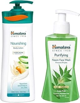 Himalaya Nourishing Body Lotion, 400ml And Himalaya Herbals Purifying Neem Face Wash, 200ml