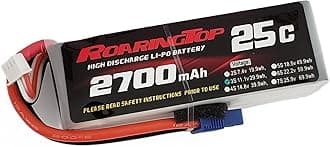 RoaringTop LiPo Battery Pack 25C 2700mAh 3S 11.1V with EC3 Plug for RC Car Boat Truck Heli Airplane