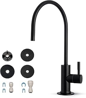 iSpring GA3-ORB Drinking Water Faucet for Kitchen Sink with 3/8" Connector, Heavy Duty Lead-Free Reverse Osmosis Faucet for RO System, Non-Air Gap 100% Stainless Steel RO Faucet, Oil Rubbed Finish