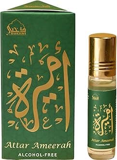 Ameerah Attar Oil by Dukhni | Unisex Arabic perfume oils | 100% pure ittar roll on perfume, free from alcohol, Clean Fresh Modern Scent | Eid, Ramadan, Umrah Gifts, Vegan Islamic Fragrances