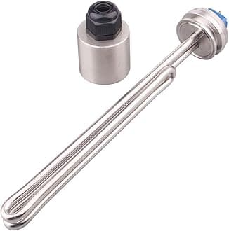 DERNORD 1.5" Inch (OD50.5mm) Tri-clamp Foldback Heating Element Stainless Steel Immersion Water Heater (240V 3500W)
