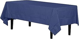 Exquisite 12-Pack Plastic Tablecloth Table Cover 54in. X 108in. Rectangle Navy