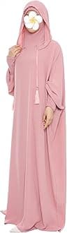 khalat Muslim Prayer Dress Abaya Solid One-Piece Hoodie Abaya Dress for Women Long Maxi Dress Islamic Dubai Jilbab