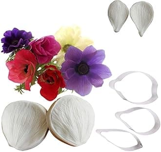 Flower Cookie Cutter & Silicone Mold Set - 4 Pieces Silicone Mold + 3 Pcs Stainless Steel Cutter - Food Grade, Non-Stick, Durable, Reusable, Bakeware, Cake Decorating Tool