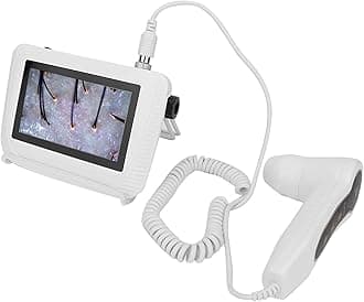 Asixxsix Skin Diagnosis Hair Analyzer, 5 Inch LCD Screen Digital Skin Detector Tester Hair Skin Analyzer Rechargeable Follicle Skin Oil Magnifying Tester