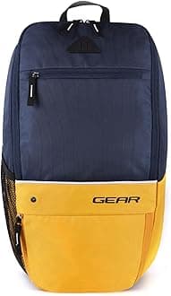 Superior XL 16"/17L Small Water Resistant Backpack | Casual Backpack | College Bag |Travel Bag For Men/Women (Navy-Yellow)
