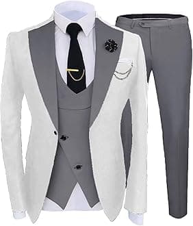 Fashion and Elegant 3 Piece Suit Men Slim Fit Big and Tall Men's Tuxedos for Prom Wedding Party Tux JXZ039