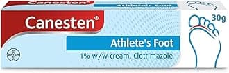 Canesten Athlete’s Foot 1% w/w Cream | Effective Athlete’s Foot Treatment | Soothes Itching | Destroys Athlete’s Foot Fungi | Antifungal Cream | Big pack |30 g (Pack of 1)
