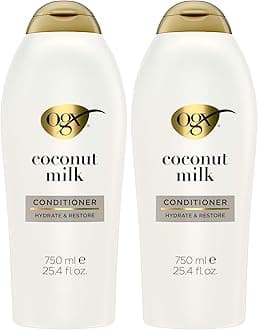 Nourishing + Coconut Milk Conditioner, Hydrating & Restoring Conditioner Moisturizes for Soft Hair After the First Use, Paraben-Free, Sulfate-Free Surfactants, 25.4 fl. oz (Pack of 2)