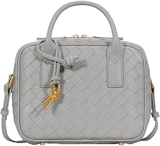 GASSDA Woven Bag for Women Top Handle Satchel Handbag Crossbody Bag PU Leather Shoulder Bag Woven Purses for Women