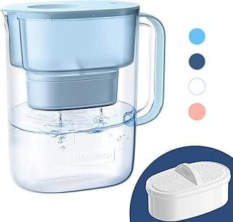 Waterdrop Lucid Water Filter Jug with 1×90 Days Filter, 3.5L, Reduces Fluoride, Chlorine and More, NSF Certified, BPA Free, Blue (Replacement Filter: WD-PF-01A Plus)