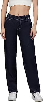 KOTTY Women’s High-Waisted Straight Jeans|Timeless Fit|Everyday Comfort