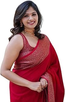 Women's Pure Banarasi Style Kanjivaram Silk Saree With Blouse Piece For Wedding (Yatri)