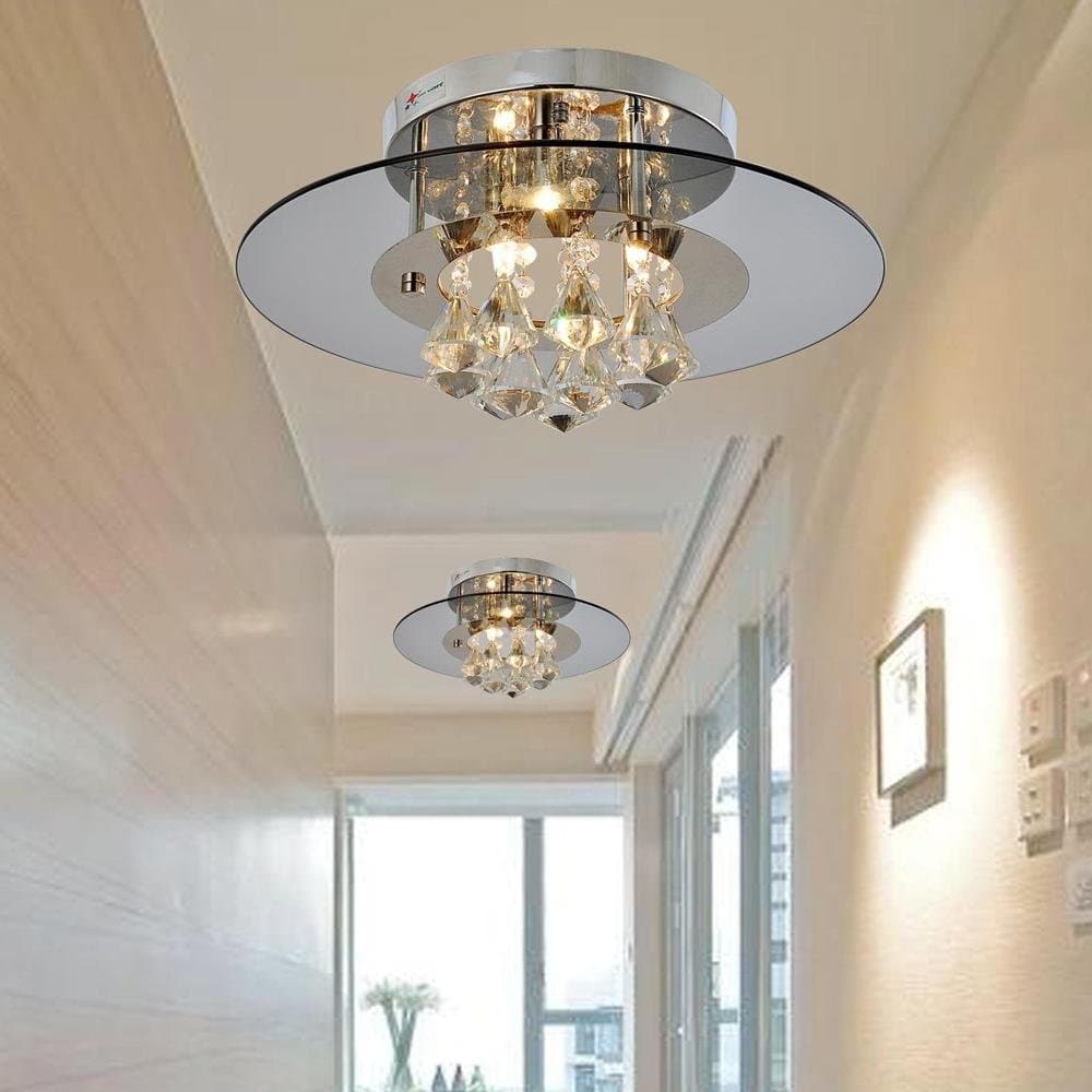 OOFAY LIGHT® Simple and Elegant Crystal Light, 4-head Crystal Ceiling Light forLiving Room, Modern Bedroom Crystal Ceiling Light [Energy Class A]