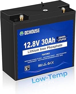 DCHOUSE 12V 30Ah Mini LiFePO4 Battery with DC Port, 30A BMS with Low Temp Cut-Off, BCI Group U1, 4000+ Cycles, Replace 12V 20Ah/35Ah for Electric Wheelchair, Ham Radio, Golf Trolley, Mobility Scooters