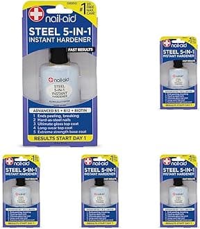 NAIL-AID Steel Instant Hardener, Clear, 0.55 Fluid Ounce (Pack of 5)