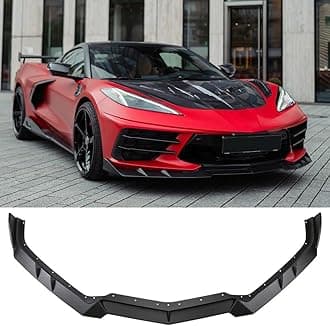 Front Bumper Lip Splitter Spoiler Compatible with 2020-2026 Chevy Corvette C8, 3PCS Bumper Air Dam Lower Chin Splitter Protection (Gloss Black)