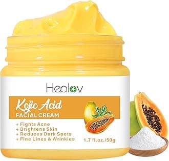 Kojic Acid Cream – Skin Brightening Cream for Age Spots, Hyperpigmentation, Intimate Areas – Dark Spot Remover, Reduces Acne, Scars, and Evens Tone – Kojic Acid Lotion for Brighter, Glowing Look