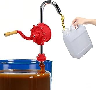55-Gallon Drum Pump for Oil & Water - Heavy Duty Rotary Transfer Pump with Discharge Hose, Ideal for Farm/Warehouse/Construction Site Use