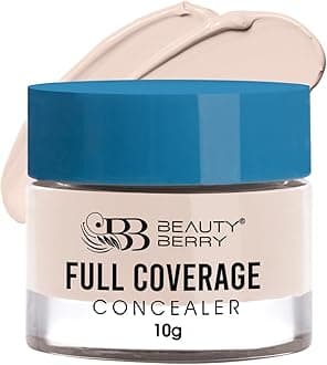 Beauty Berry Full Coverage Concealer - Classic Ivory, 10g | Easy to Blend, Ultra Lightweight & Long Lasting Concealer | Creamy Texture, Highly Pigmented, Waterproof Concealer for Face Makeup