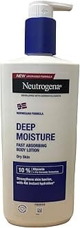 Norwegian Formula Deep Moisture Fast-Absorbing Body Lotion 400ml, Non-Greasy Body Moisturiser for Dry Skin with 10% Glycerine and Pro-Ceramide Technology, Provides 72-Hour Moisturisation