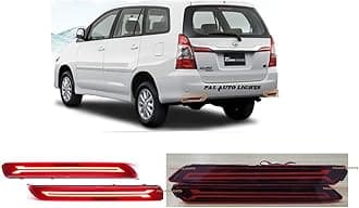 Palautolights Innova 2013-2015 Reflector Led Brake Light for Bumper(Rear/Back) Drl with Wiring (Red) - Set of 2