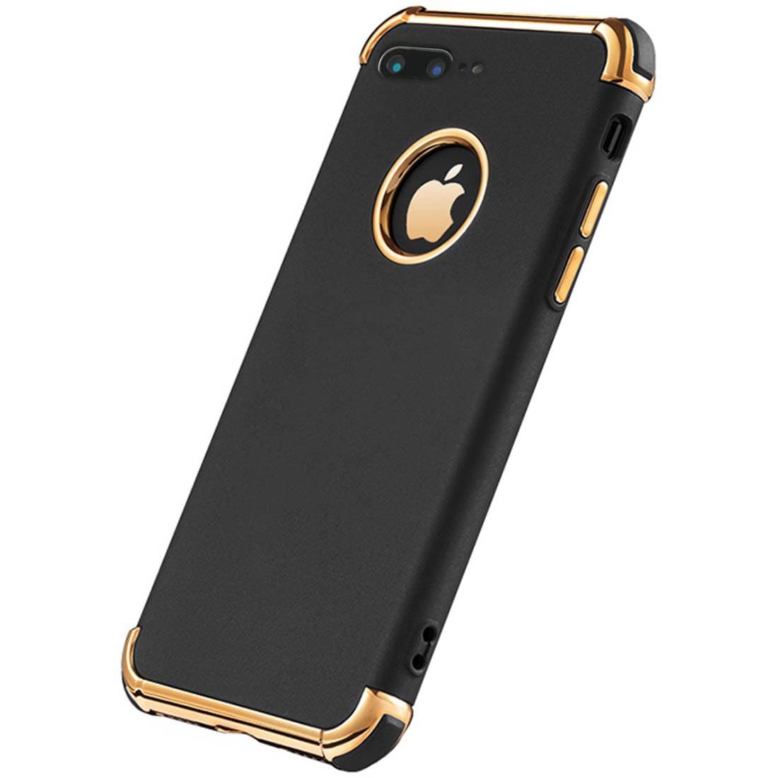 for iPhone 7 Plus Case, Ultra Slim Flexible Matte Case, Elegant 3 in 1 Electroplated Luxury Phone Case Compatible for iPhone 7 Plus (Black)