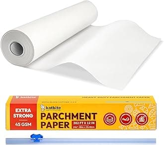 katbite Baking Paper Parchment Paper Roll 30CM x 80M Non Stick Heavy Duty Greaseproof Parchment Paper for Cooking, Meat, Vegetables, Pizza