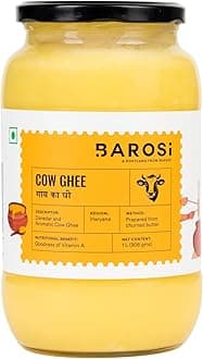 [Premium Desi Cow Ghee 1 Litre] Danedar Ghee | Grass-Fed | Rich In Good Fats And Antioxidants | Immunity Booster | Easy To Digest | Natural, Healthy & Pure Cow Ghee (Glass Bottle 1000 ml)