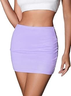 SweatyRocksWomen's Casual Elastic Waist Solid Bodycon Mini Skirt Streetwear
