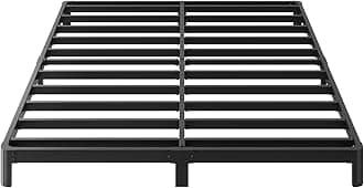 6 Inch Low Profile King Bed Frame with Rounded Corner Legs Heavy Duty Metal King Size Platform Bed Frame No Box Spring Needed, Easy Assembly, Noise Free, Black.