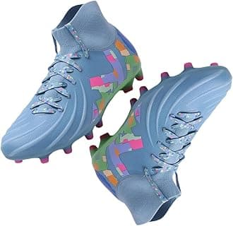 HESBITEUL Soccer Cleats Outdoor for Boys Training: High Top Football Cleats for Firm Ground