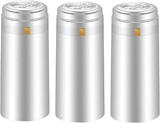 PVC heat shrink capsules 120 count elegant silver wine shrink wrap sleeves wine bottle corks capsules for professional, wine cellars and home use