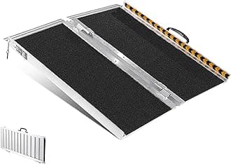 Portable Wheelchair Ramp 2FT, Non-Slip Aluminum Folding Handicap Ramp, Door Threshold Ramps for Wheelchair for Home,Wheel Chair Ramp Steps, Cars, Scooter, Cart, Curbs, Stairs