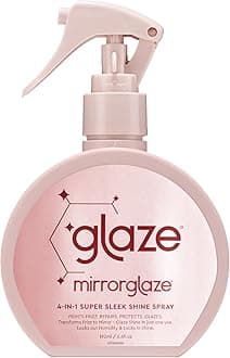 MirrorGlaze Super Sleek Hair Shine Spray – Transforms Frizz to Glass-Like Shine, Protects from Heat, Blocks Humidity + Repairs Bonds – 6.4 oz