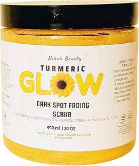 All-Natural Turmeric Glow Scrub for rough & textured skin, Dark Spot Reduction, hyperpigmentation - Gentle Exfoliating Facial Scrub 590ml