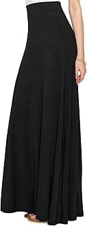 Women's Casual Comfy Stylish High Waist Flare Long Maxi Skirt – Available in Print & Solid Options