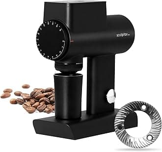 Sculptor 064S Flat Burr Coffee Bean Grinder, Electric Espresso Grinder with Stepless Coarseness Adjustment, Suitable for Pour over, French Press, Cold Brew - Black