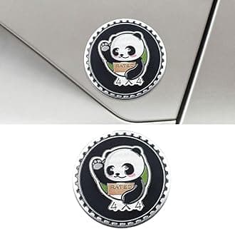 Panda Badge Rated Car Emblem, 4 x 4 Round Automotive Emblem Decal, 3D Metal Car Exterior Decoration Sticker for Cars, Trucks, SUVs, Wrangler Vehicles (Panda)