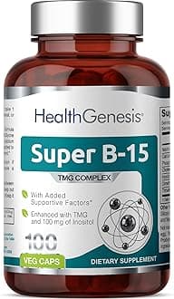 Super B-15 100 Vcaps - Niacin Calcium Choline Inositol DMG TMG - Supports Healthy Oxygen Energy Levels