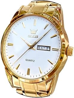 OLEVS Watch for Men Stainless Steel Business Dress Analog Quartz Men Watch Large Face Day Waterproof Luminous Classic Wrist Watch