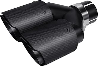 63mm Exhaust Tips Dual Muffler Tip Carbon Fiber Car Exhaust Pipe Rear Tip Tail Throat (Matt All Black)