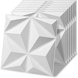 20 Pack Decorative 3D Wall Panels, 19 Sq.Feet PVC Interior Wall Décor, 11.8"x11.8", White