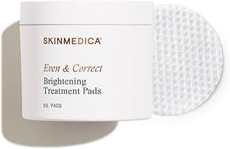 SkinMedica Even & Correct Brightening Treatment Pads For Face Exfoliating, 10% Glycolic Acid Pads That Are Retinol-Free, Alcohol-Free and Hydroquinone-Free, 60 Ct