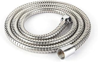 Stainless Steel Flexible Shower Hose 1m/1.2m/1.5/2m Long Bathroom Shower Water Hose Extension Plumbing Pipe Pulling Spring Tube